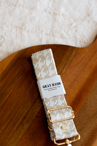Decorative Strap - Creme Houndstooth