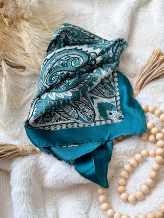 Scarf - Teal Paisley