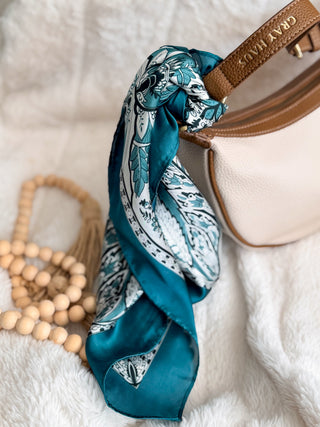 Scarf - Teal Paisley