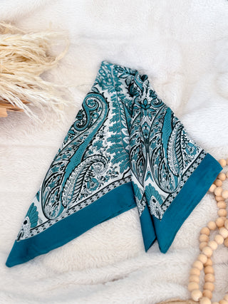 Scarf - Teal Paisley